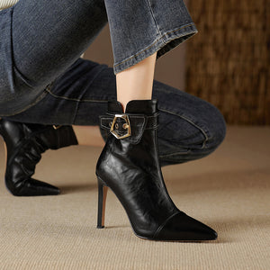 Luxury Leather Pointed Toe Tall Boots