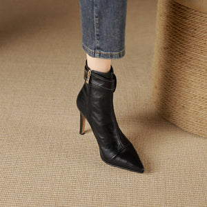 Luxury Leather Pointed Toe Tall Boots