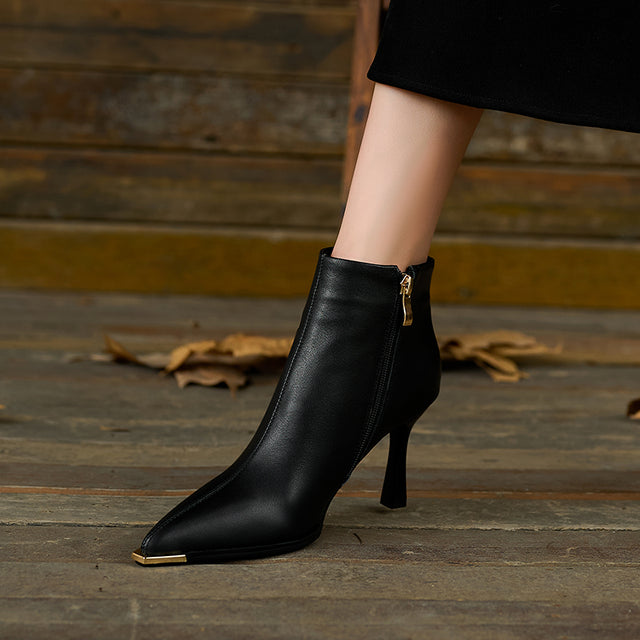 Luxury Leather Pointed Toe Tall Boots