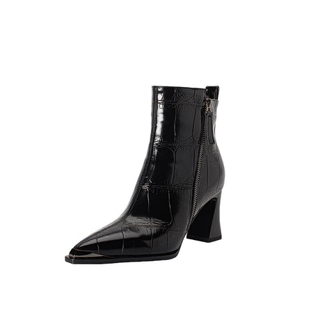 AlligatorLuxe Chic Zipper High Heel Boots