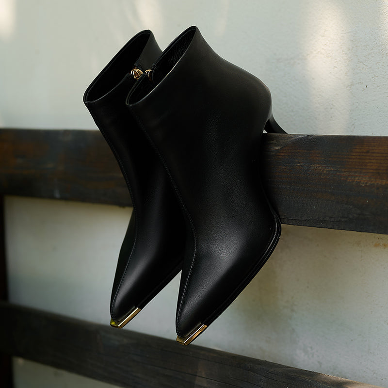 Luxury Leather Pointed Toe Tall Boots