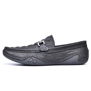 Luxury CrocLeather Round Toe  Loafers