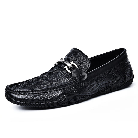 Luxury CrocLeather Round Toe  Loafers