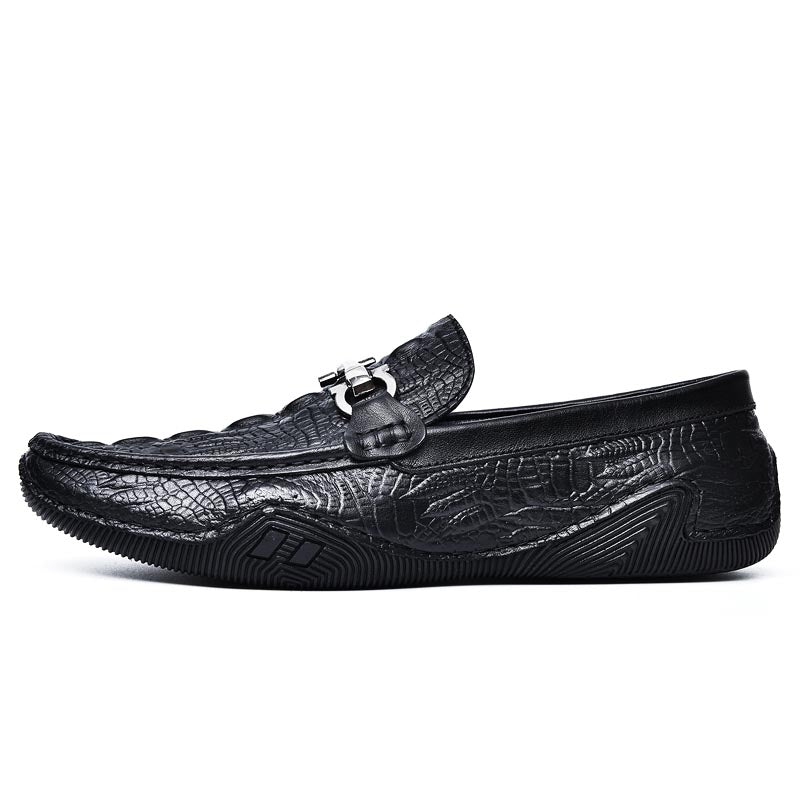 Luxury CrocLeather Round Toe  Loafers