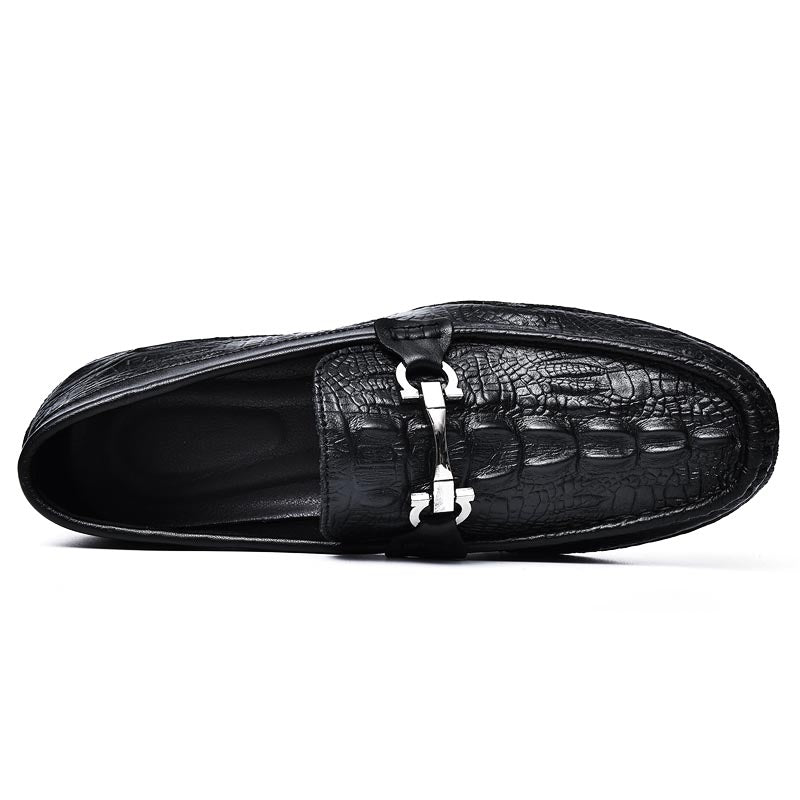 Luxury CrocLeather Round Toe  Loafers