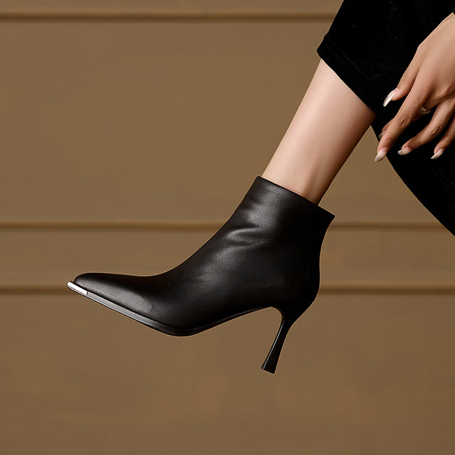 Luxury Leather Pointed Toe Tall Boots