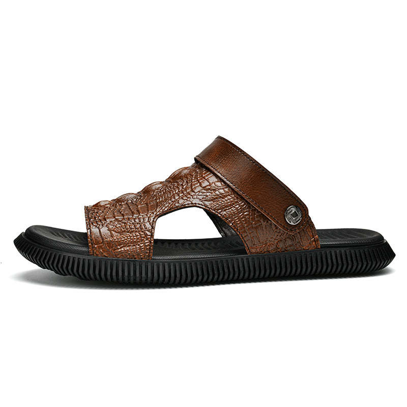 CrocoLuxe Slip-On Exotic Embossed Sandals