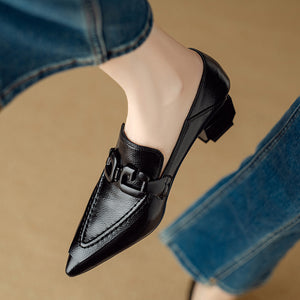 CowLeather Chic Low-med Heels