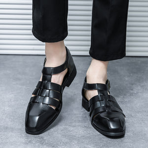 LuxoPU Leather Elegant Buckle Sandals