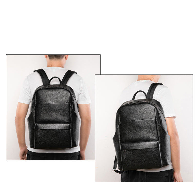 Luxury Leather Zipper Backpack