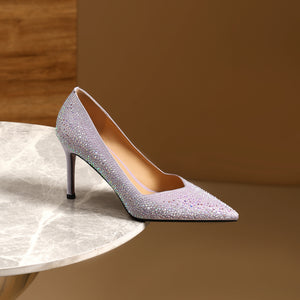 Chic Exotic Pointed Toe Leather Pumps