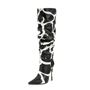 LuxeExo Pointed Toe High Heel Long Boots