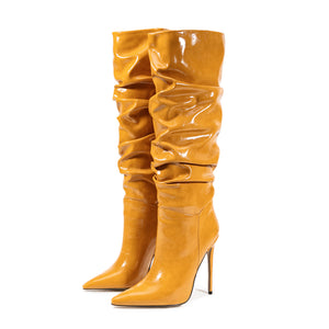 LuxeExo Pointed Toe High Heel Long Boots