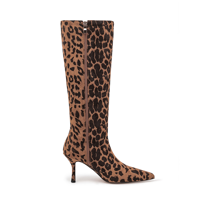 Leopard Audacity Zippered Pointed Boots