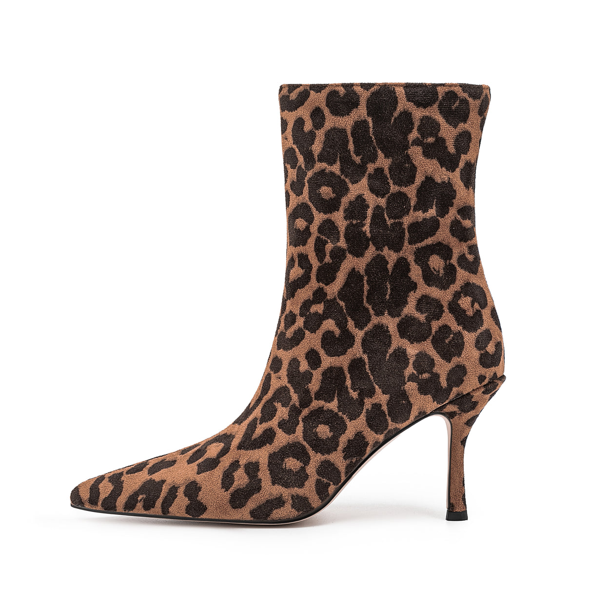 FlockLux Leopard Pointed Toe High Heeled Boots