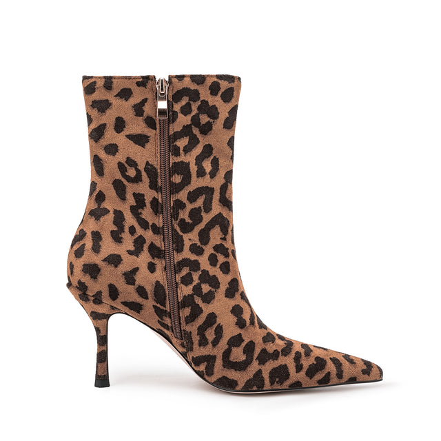 FlockLux Leopard Pointed Toe High Heeled Boots