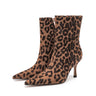 FlockLux Leopard Pointed Toe High Heeled Boots