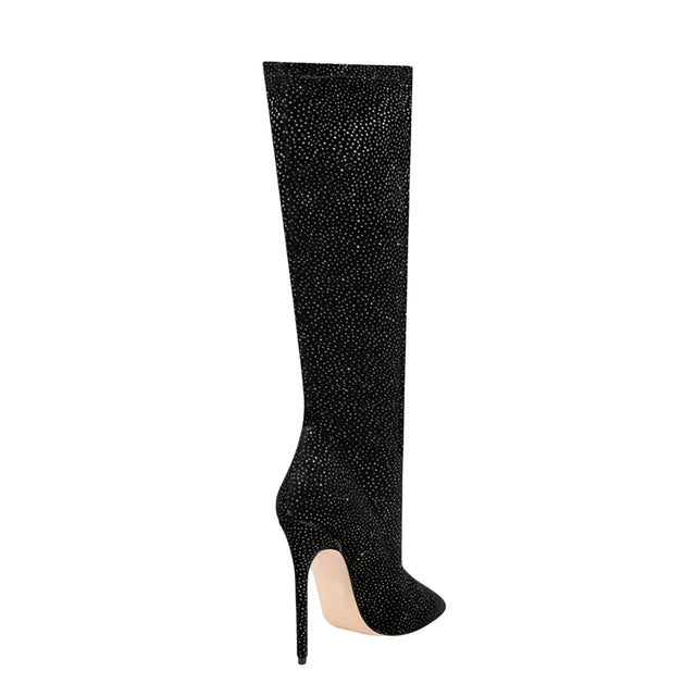 LuxeExo Pointed Toe High Heel Long Boots