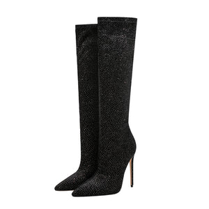 LuxeExo Pointed Toe High Heel Long Boots