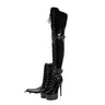 LuxeExo Pointed Toe High Heel Platform Long Boots