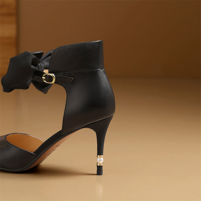 Serpatura Chic Cow Leather Flower Slingbacks