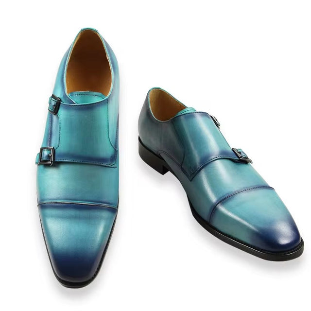 LeatherLux Monkstrap Buckle Dress Shoes