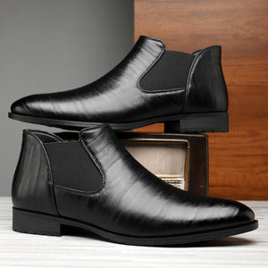 Chic Exotic PU Leather Slip on Ankle Boots