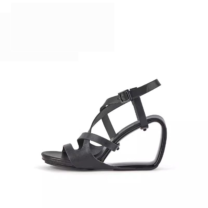 Chicfashion Cow Leather Peep Toe  Sandals