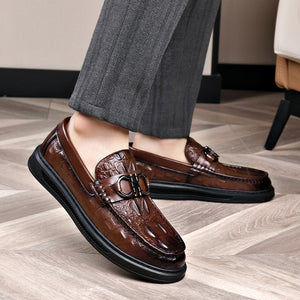 AlliLux Exotic Slip On Decor Designer Dress Shoes