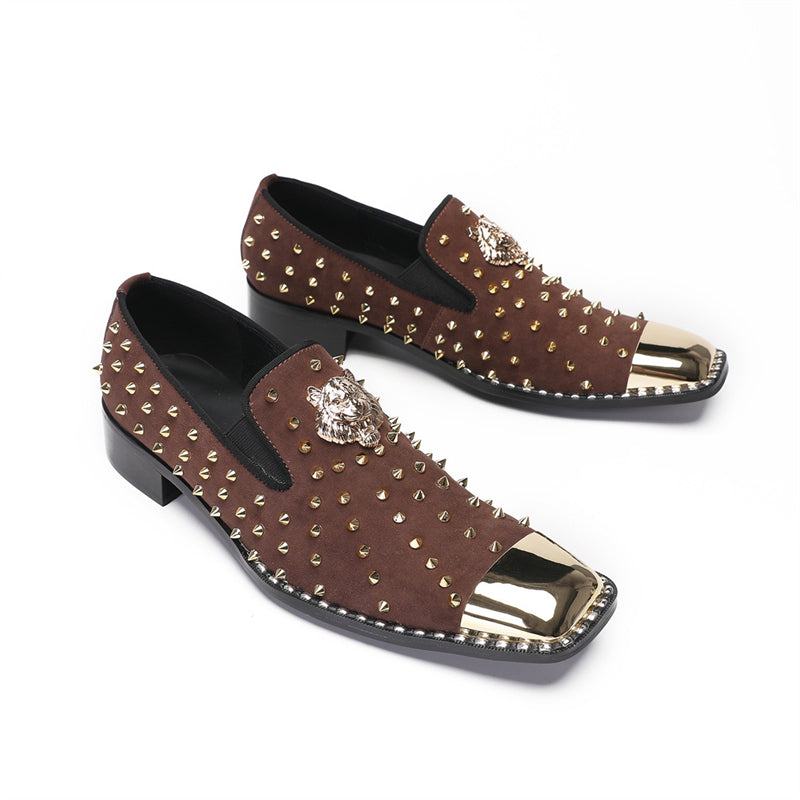 Luxe Exotic Pattern Genuine Leather Slip-on Loafers