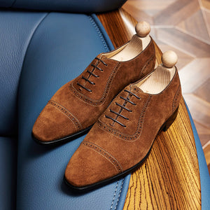 AlliLuxe Exotic Carved Leather Brogue Dress Shoes