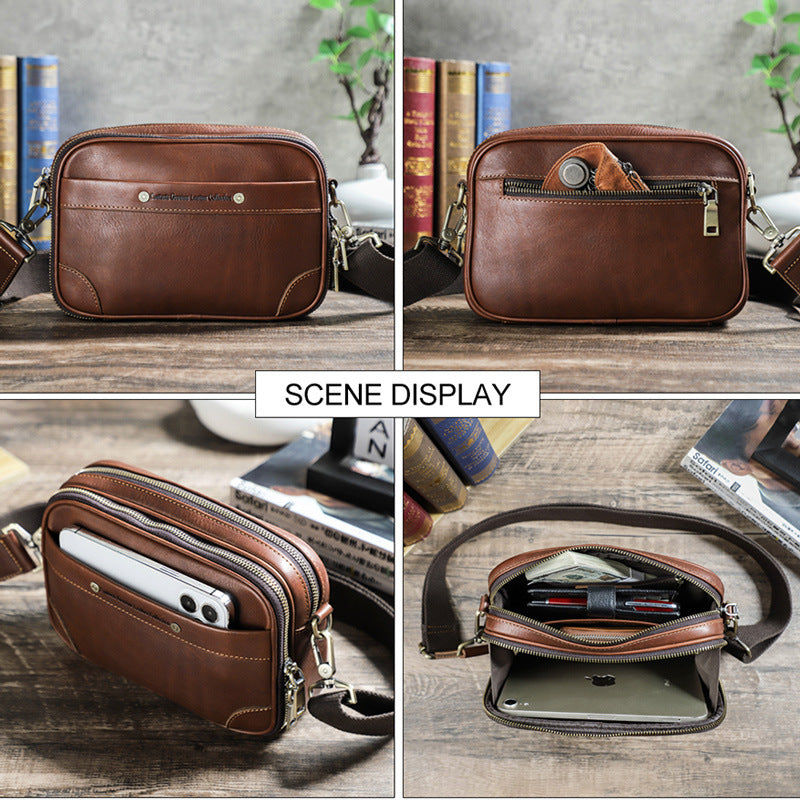 Fashionista's Chic Leather Crossbody Messenger Bag