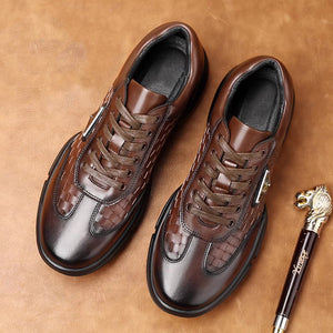 AlliLux Round Toe Laces Up Alligator Derby Shoes