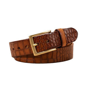 Alligator Pattern Lux Cowskin Men's Belt