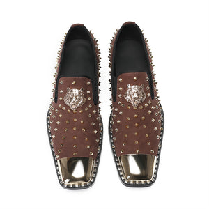 Luxe Exotic Pattern Genuine Leather Slip-on Loafers