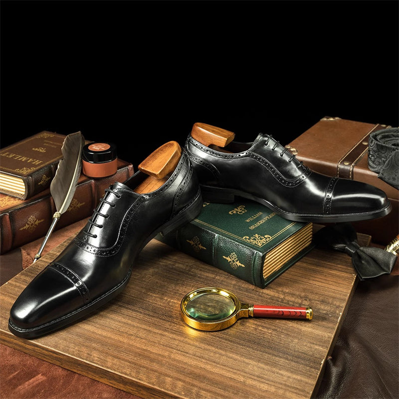 AlliElegance Luxe Brogue Oxford Dress Shoes