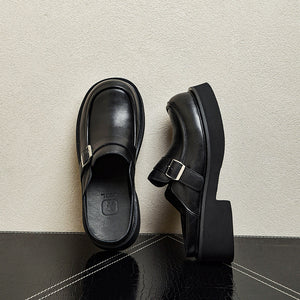 LuxePlatform Velcro Leather Sandals