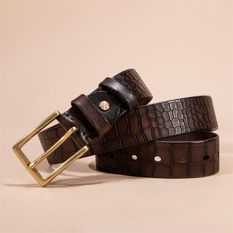 Alligator Pattern Lux Cowskin Men's Belt