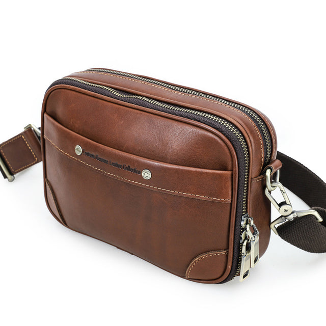 Fashionista's Chic Leather Crossbody Messenger Bag