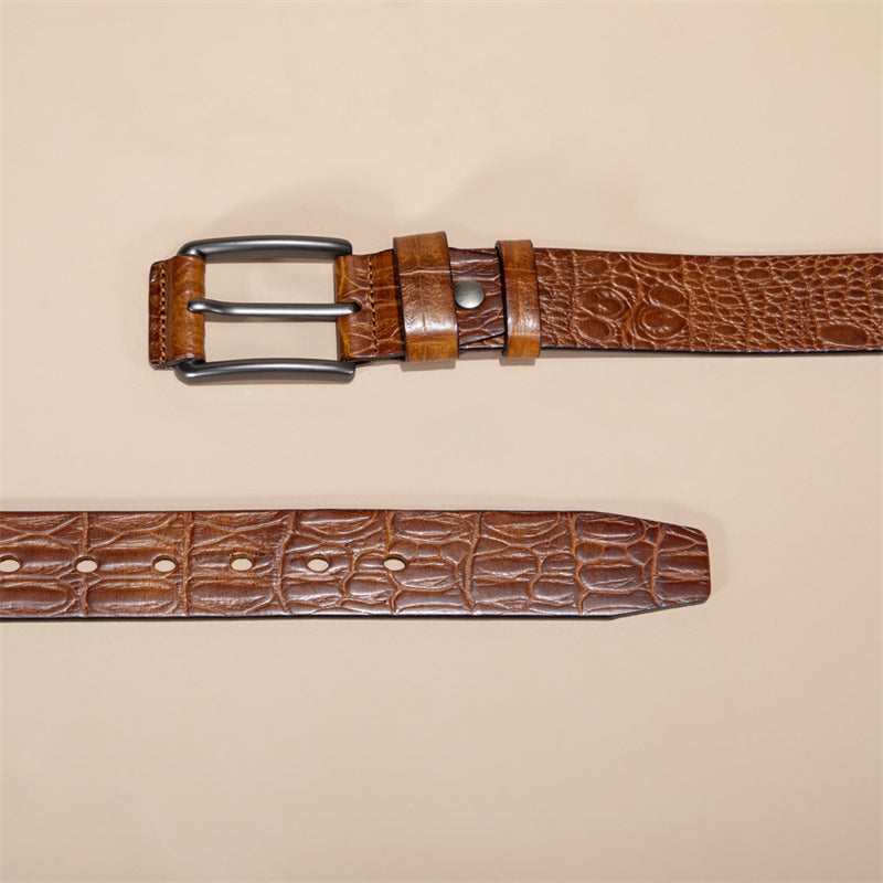 Alligator Pattern Lux Cowskin Men's Belt