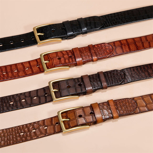 Alligator Pattern Lux Cowskin Men's Belt