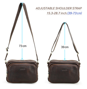 ElegantLeather Zipper Cardholder Crossbody Messenger Bag