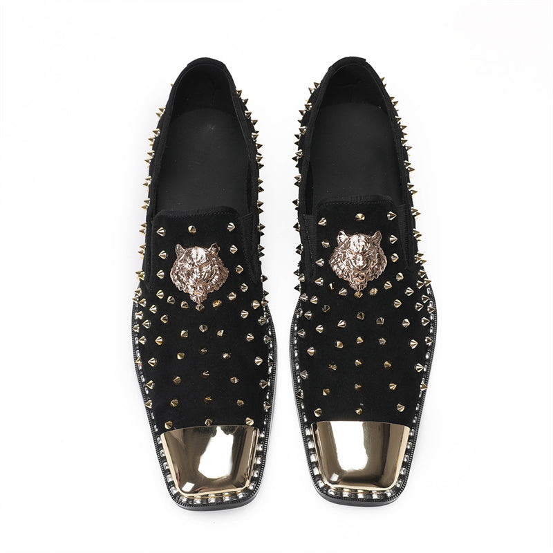 Luxe Exotic Pattern Genuine Leather Slip-on Loafers