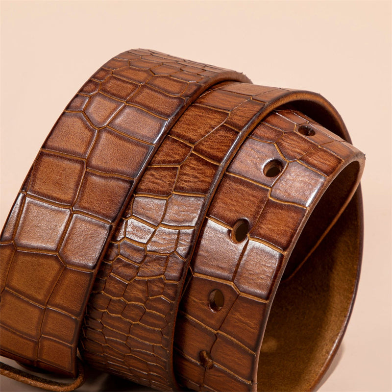 Alligator Pattern Lux Cowskin Men's Belt