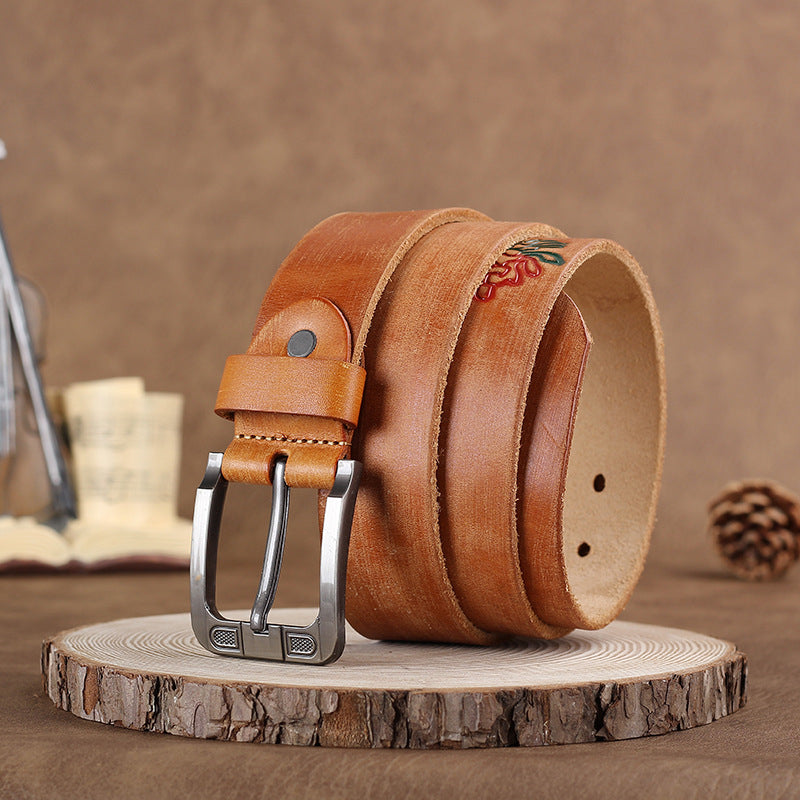 Artisan Crafted Cowskin Belt