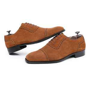 AlliLuxe Exotic Carved Leather Brogue Dress Shoes