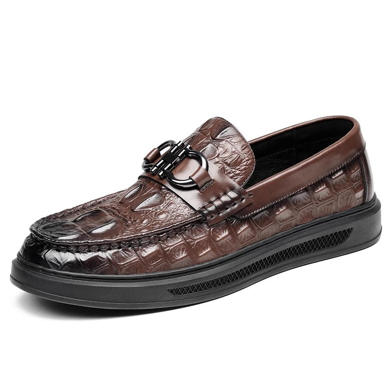 AlliLux Exotic Slip On Decor Designer Dress Shoes