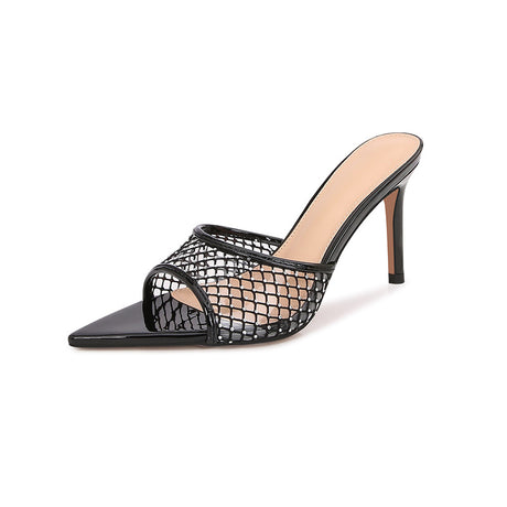 Elegant French Style Crystal High Heel Sandals
