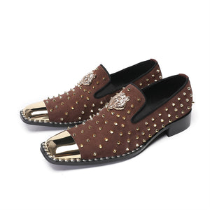 Luxe Exotic Pattern Genuine Leather Slip-on Loafers