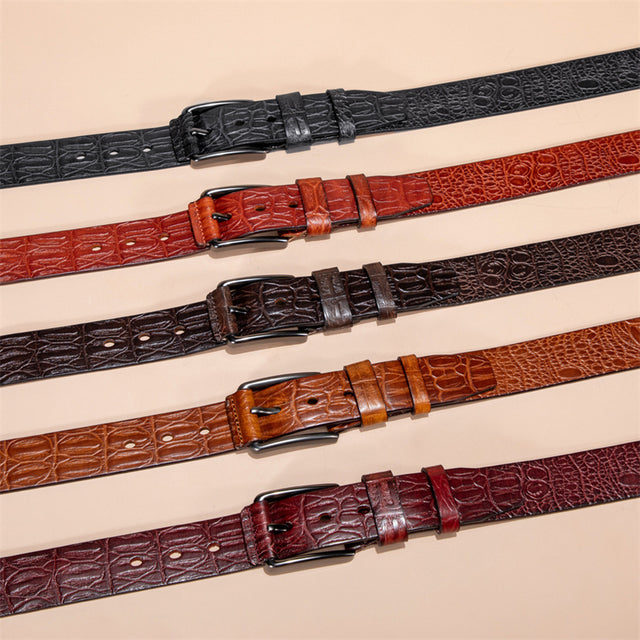 Alligator Pattern Lux Cowskin Men's Belt